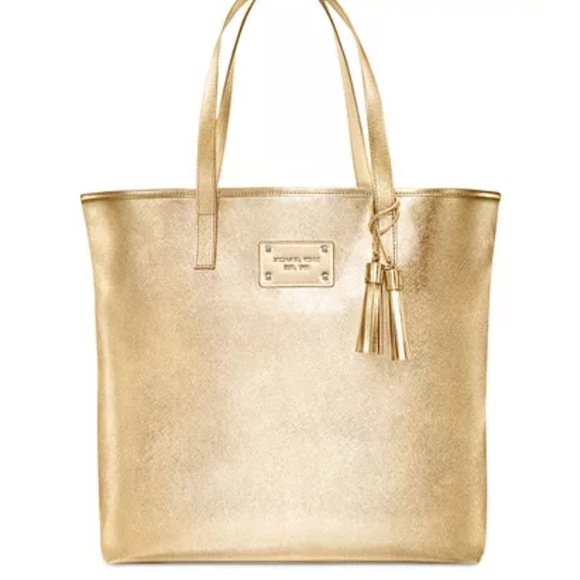 michael kors gold beach bag